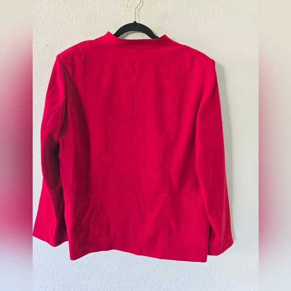 JM Collection Jacket Womens 20W Plus Red Long Sleeve Button Up Western - Picture 7 of 10